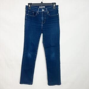 Levi's 413 Shaping Stretch Mid Rise Dark Wash Jeans Size 27